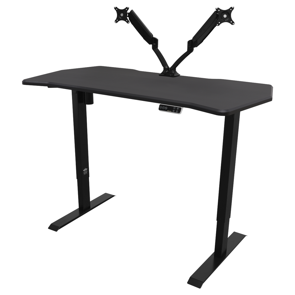 Dellonda Single Motor Height-Adjustable Desk, 140 x 70cm, Carbon Desktop (DH43)