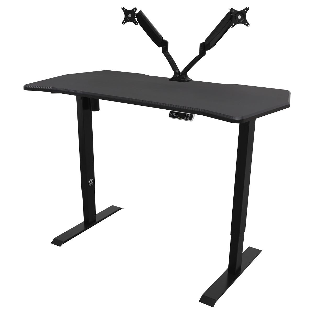 Dellonda Single Motor Height-Adjustable Desk, 140 x 70cm, Carbon Desktop (DH43)