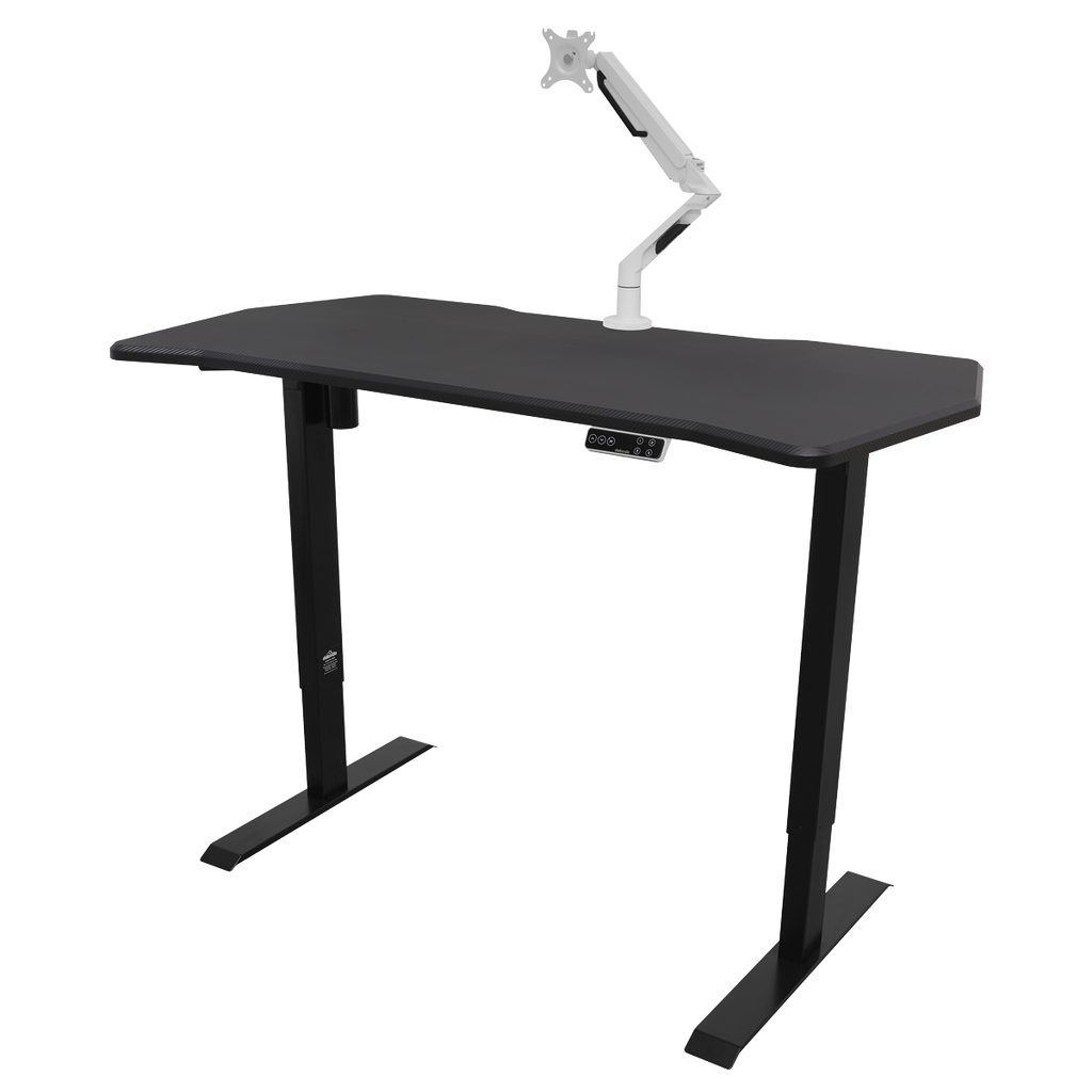 Dellonda Single Motor Height-Adjustable Desk, 140 x 70cm, Carbon Desktop (DH43)