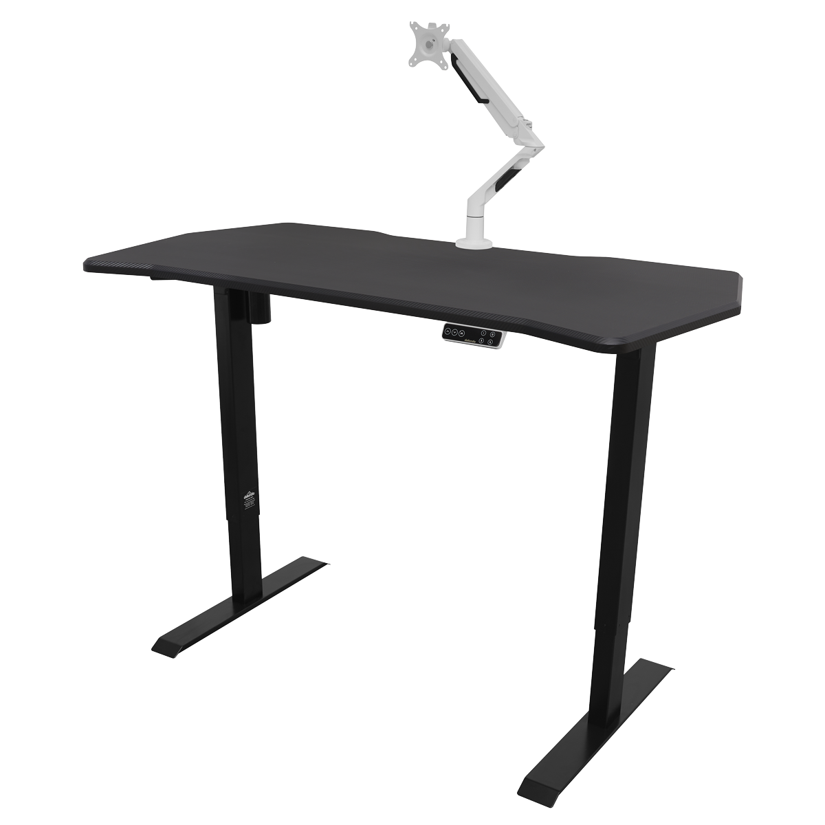 Dellonda Single Motor Height-Adjustable Desk, 140 x 70cm, Carbon Desktop (DH43)