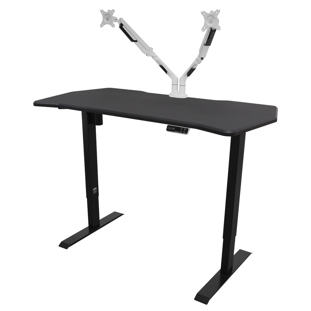 Dellonda Single Motor Height-Adjustable Desk, 140 x 70cm, Carbon Desktop (DH43)