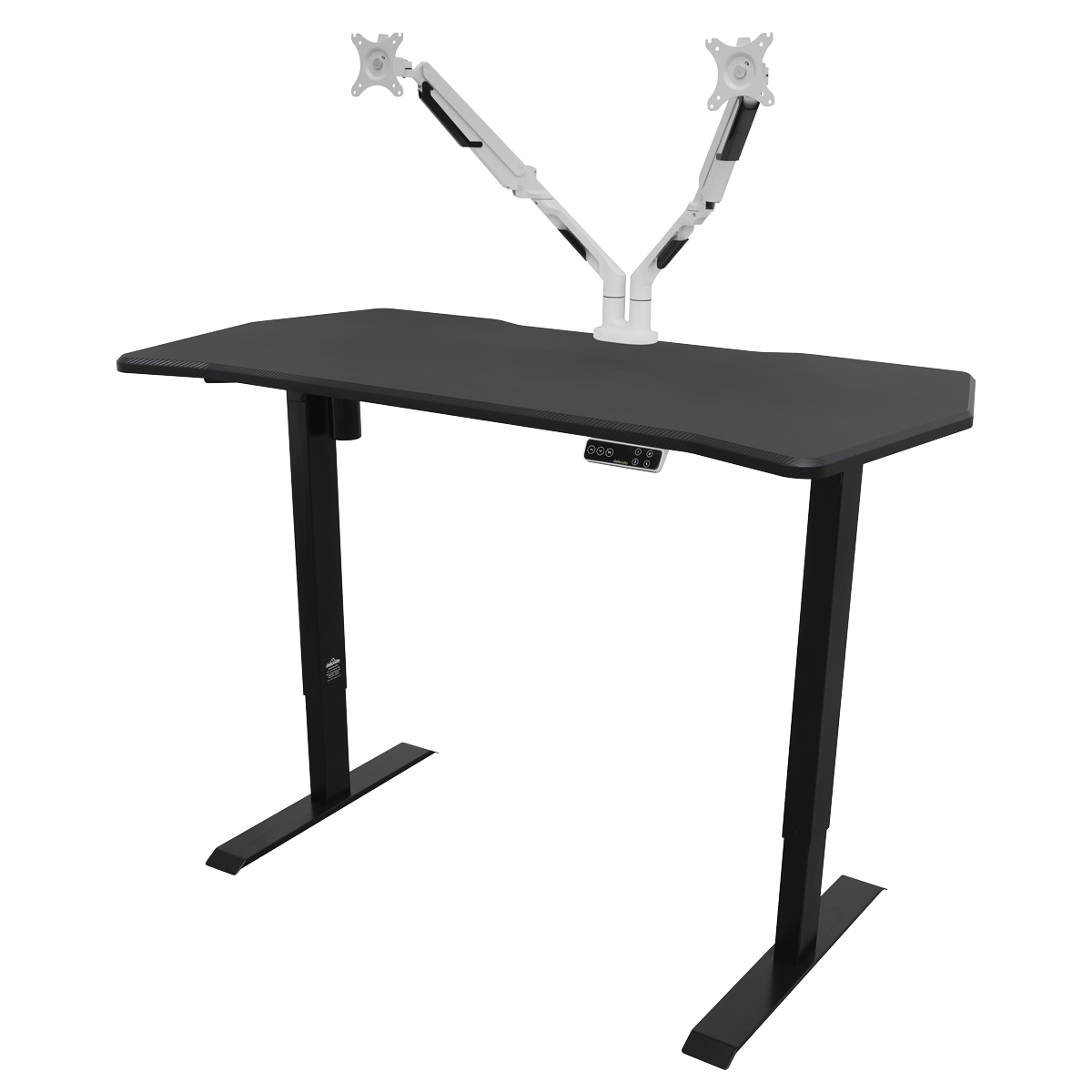 Dellonda Single Motor Height-Adjustable Desk, 140 x 70cm, Carbon Desktop (DH43)