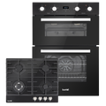 Baridi 72cm Built-Under Double Oven & Black Glass Gas Hob Appliance Bundle - 60cm Wide