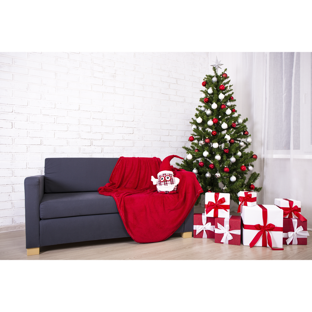 Dellonda Artificial Hinged Christmas Tree with 1200+ PE Tips, 6ft/180cm (DH45) (Factory Refurbished A)