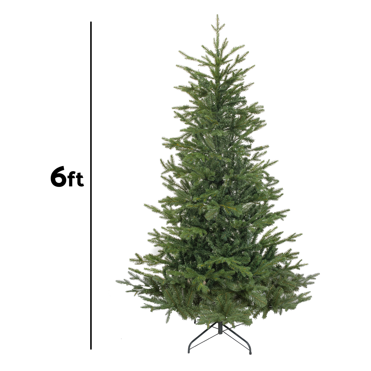 Dellonda Artificial Hinged Christmas Tree with 1200+ PE Tips, 6ft/180cm (DH45) (Factory Refurbished A)