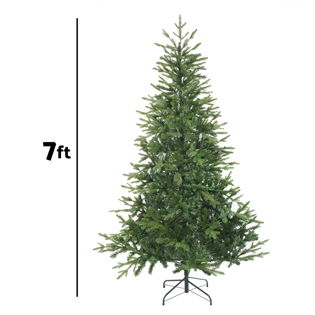 Dellonda Artificial Hinged Christmas Tree with 1400+ PE Tips, 7ft/210cm (DH46)