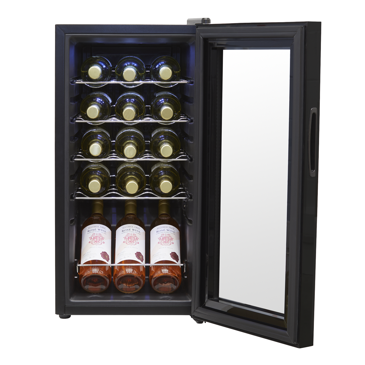 Baridi Wine Cooler Fridge, 15 Bottle, Black (DH5)