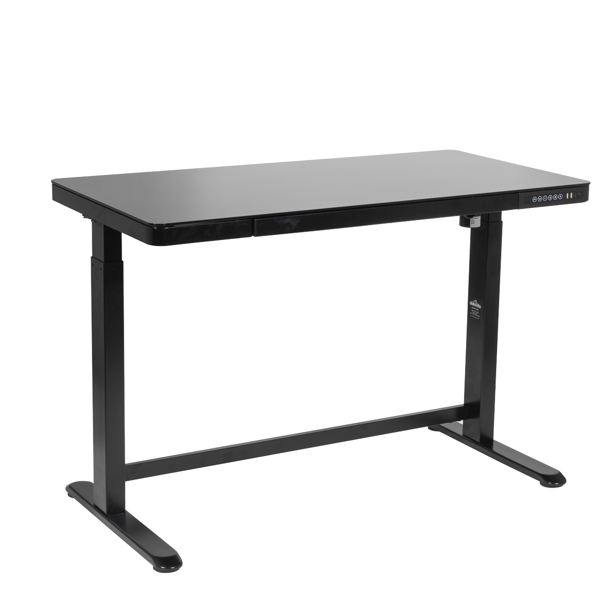 Dellonda Single Motor Adjustable Sit & Stand Desk, 120 x 60cm, Black Desktop (DH53)
