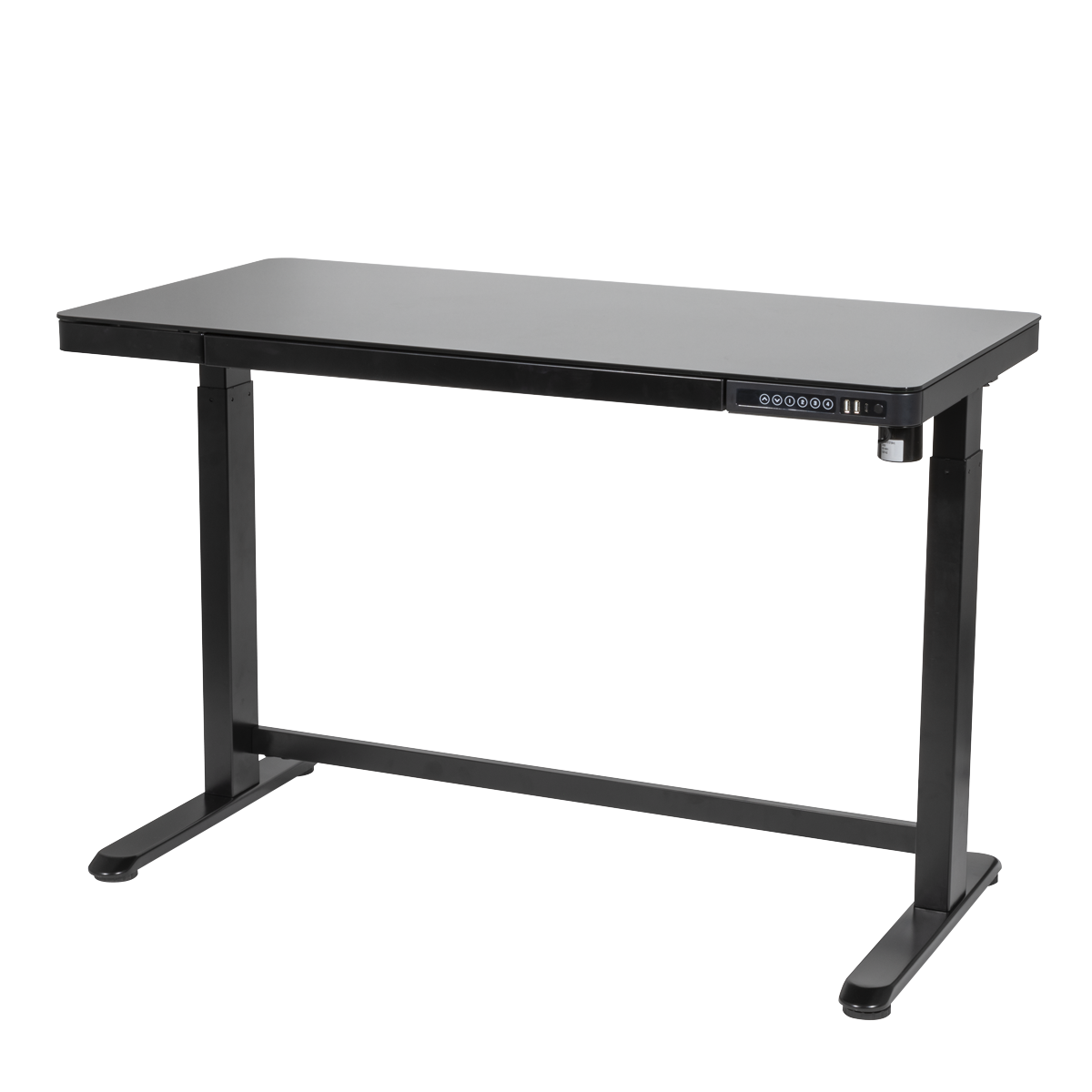 Dellonda Single Motor Adjustable Sit & Stand Desk, 120 x 60cm, Black Desktop (DH53)
