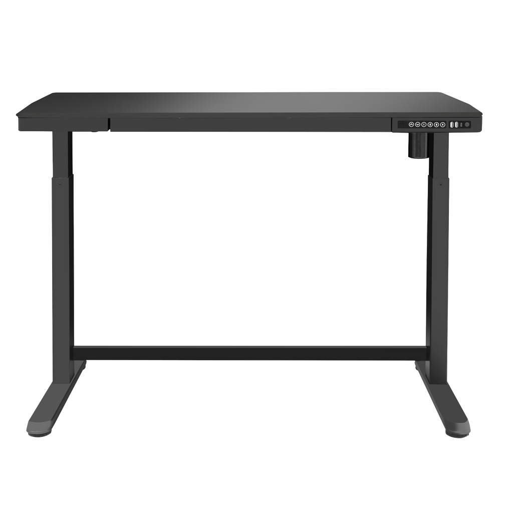 Dellonda Single Motor Adjustable Sit & Stand Desk, 120 x 60cm, Black Desktop (DH53)