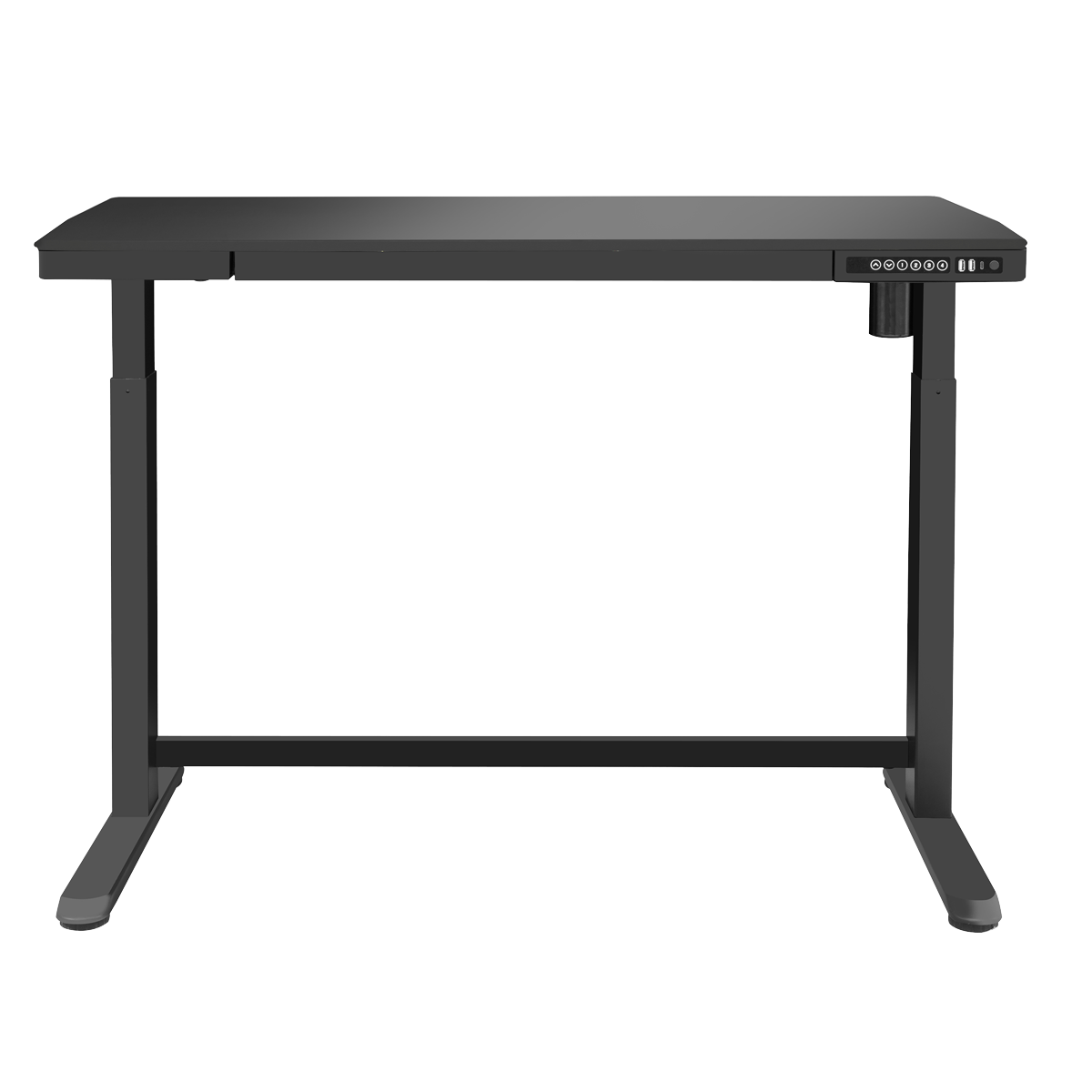 Dellonda Single Motor Adjustable Sit & Stand Desk, 120 x 60cm, Black Desktop (DH53)