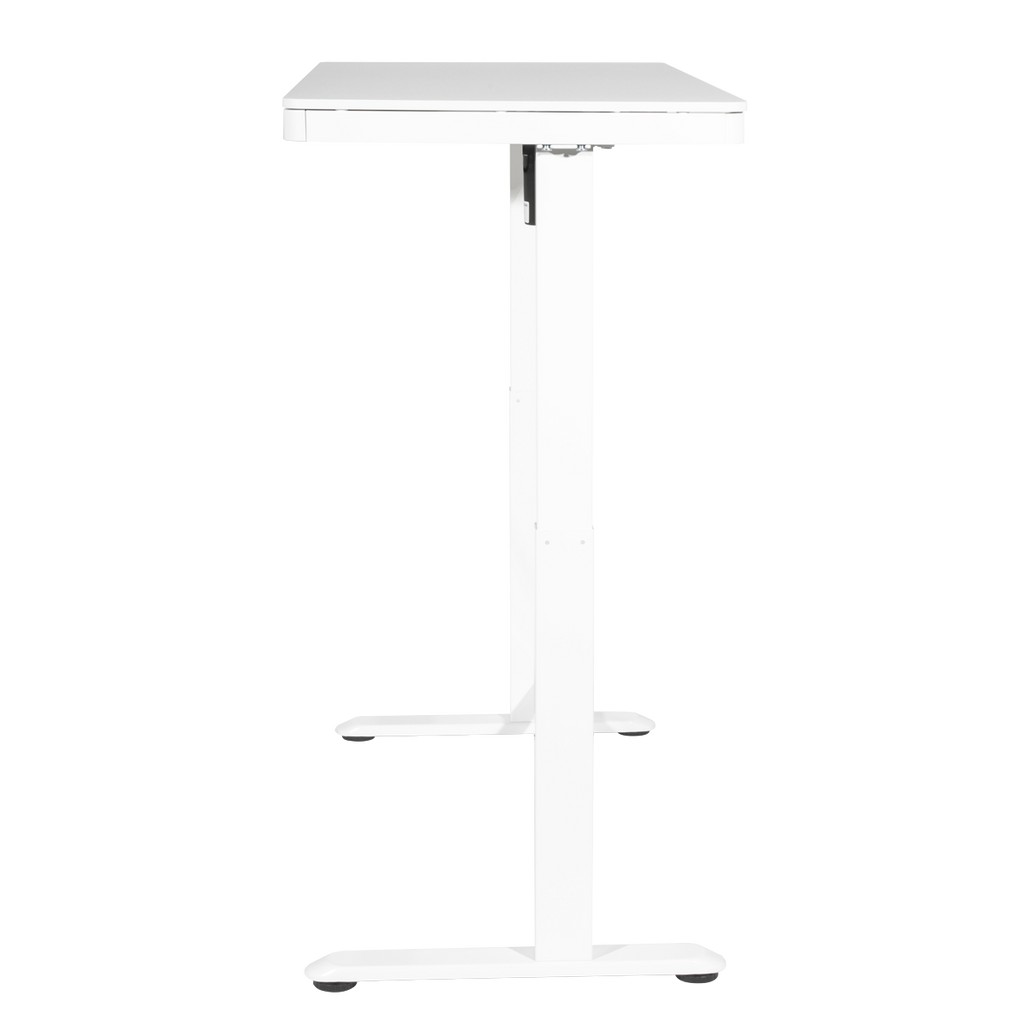 Dellonda Single Motor Ultra-Quiet Electric Desk with Control Panel, USB Port & Drawer - White Desktop