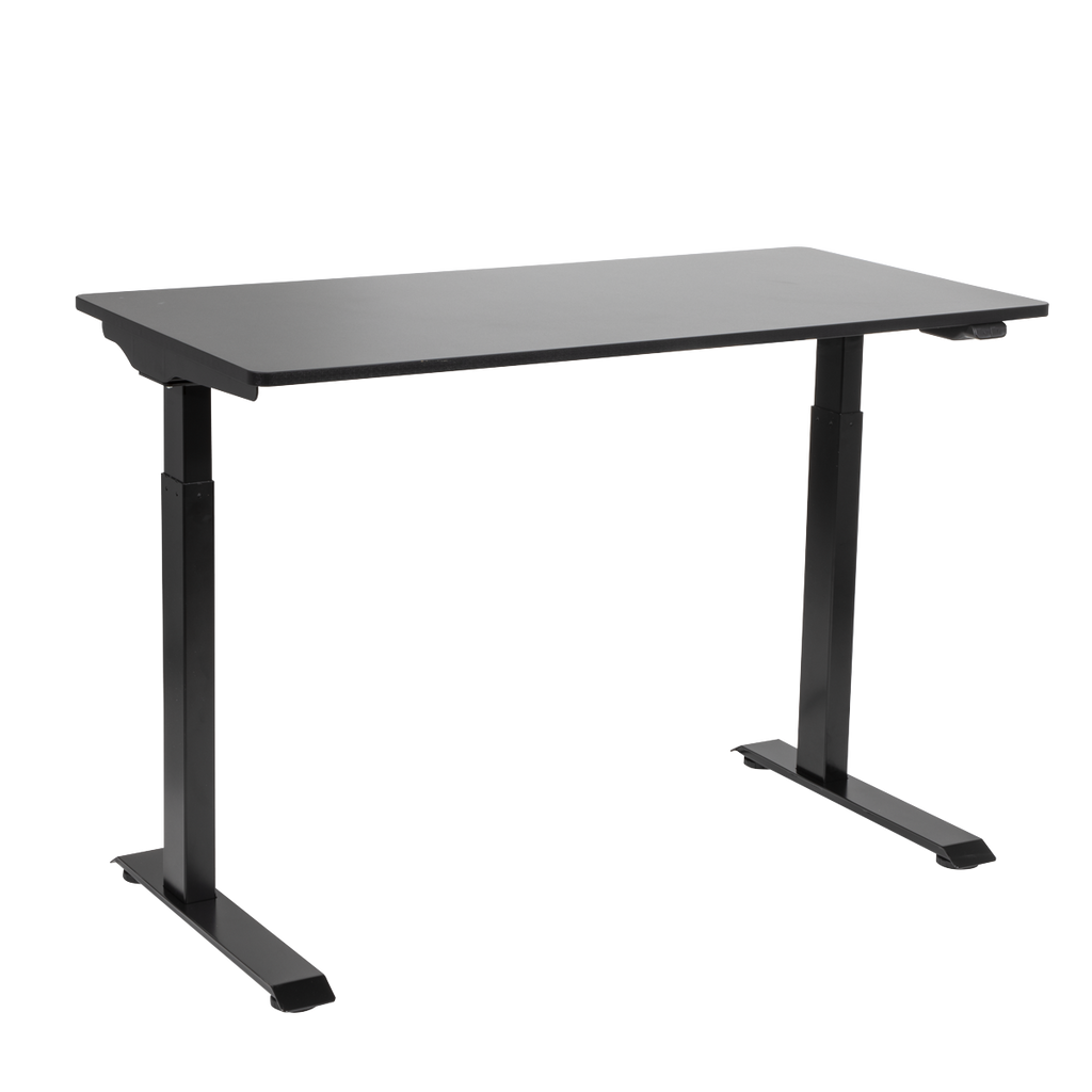 Dellonda Single Motor Adjustable Sit & Stand Desk, 120 x 60cm, Black Desktop (DH55)