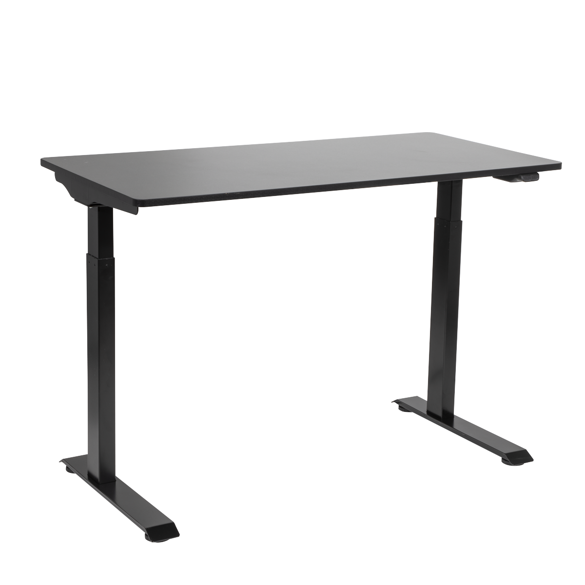 Dellonda Single Motor Adjustable Sit & Stand Desk, 120 x 60cm, Black Desktop (DH55)