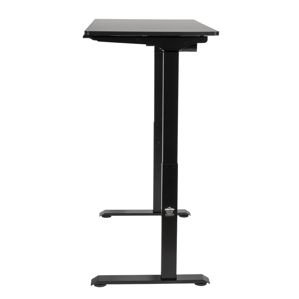 Dellonda Single Motor Adjustable Sit & Stand Desk, 120 x 60cm, Black Desktop (DH55)