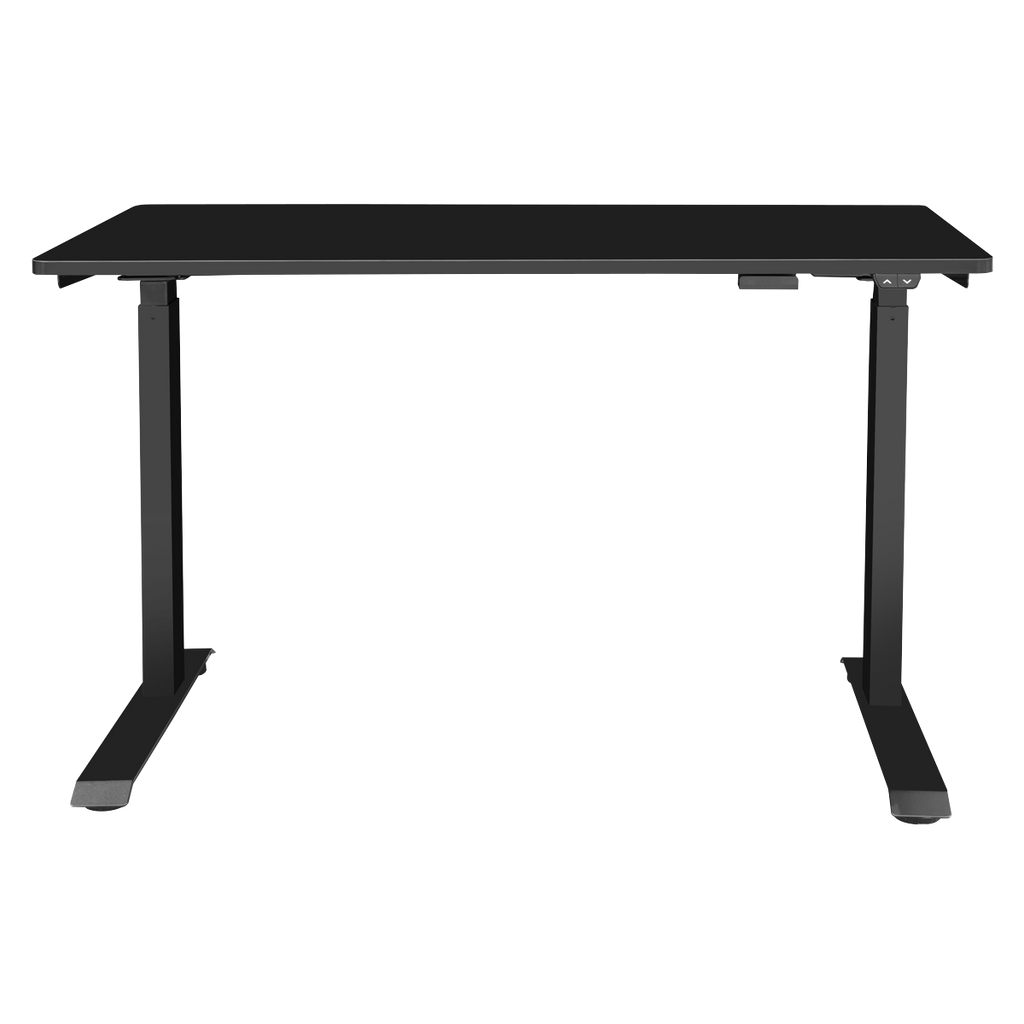 Dellonda Single Motor Adjustable Sit & Stand Desk, 120 x 60cm, Black Desktop (DH55)