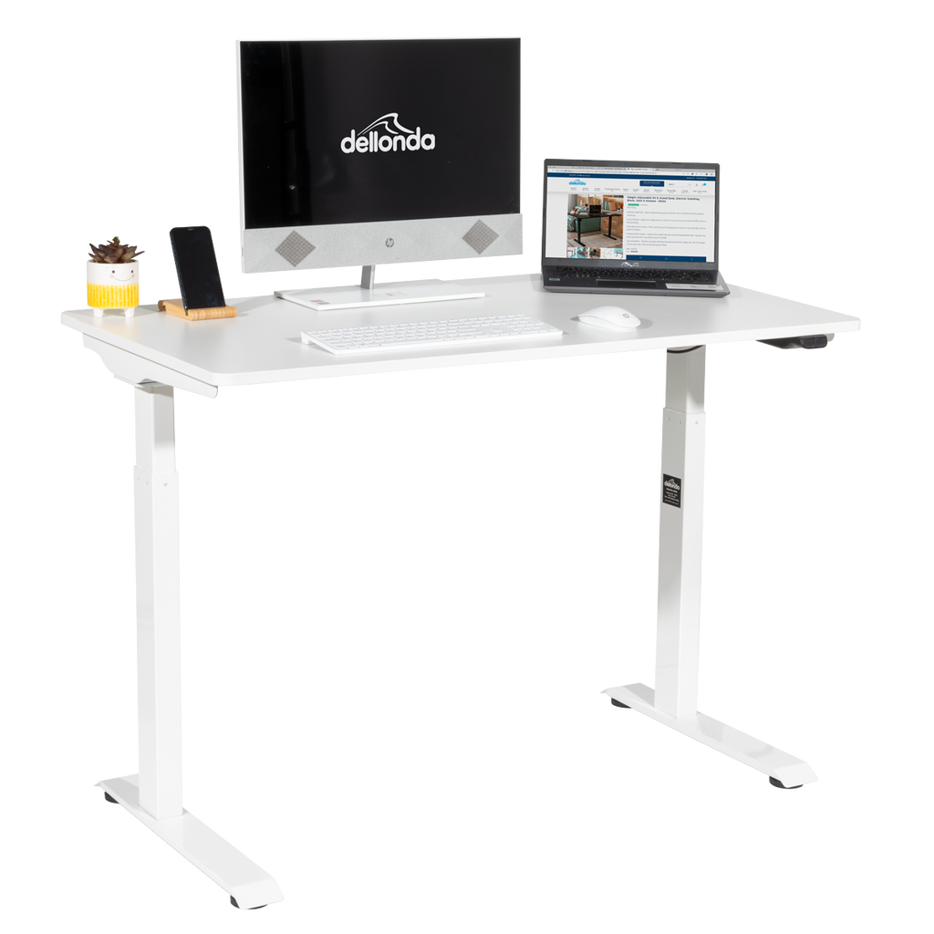Dellonda Single Motor Adjustable Sit and Stand Desk 120 x 60cm