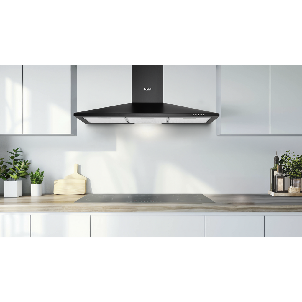 Baridi Chimney Style Cooker Hood with Filters 90cm, Black (DH59)