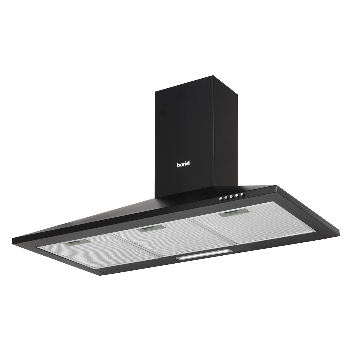 Baridi Cooker Hood, Chimney Style with Carbon Filters 90cm - Black