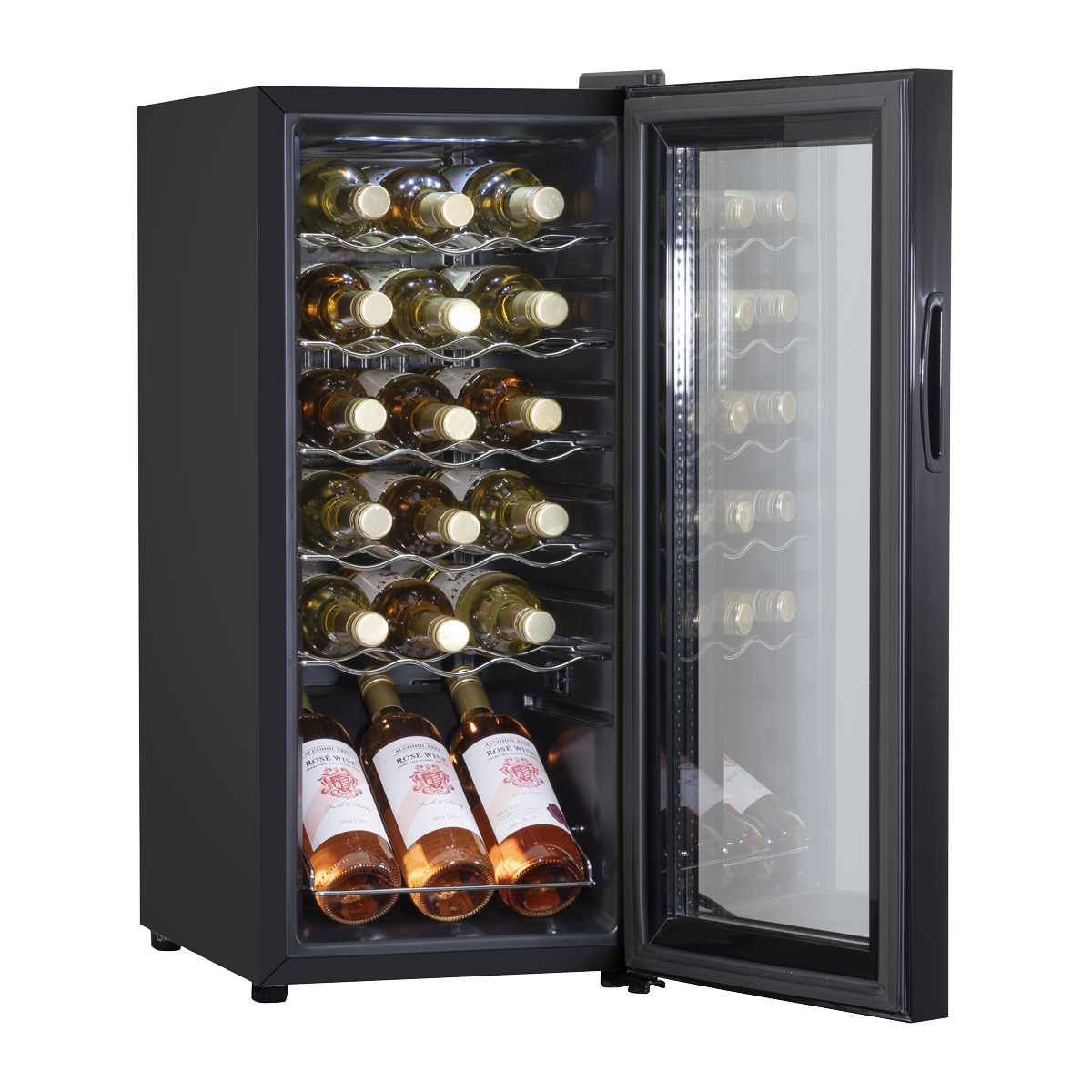 Baridi Wine Cooler Fridge, 18 Bottle, Black (DH6)