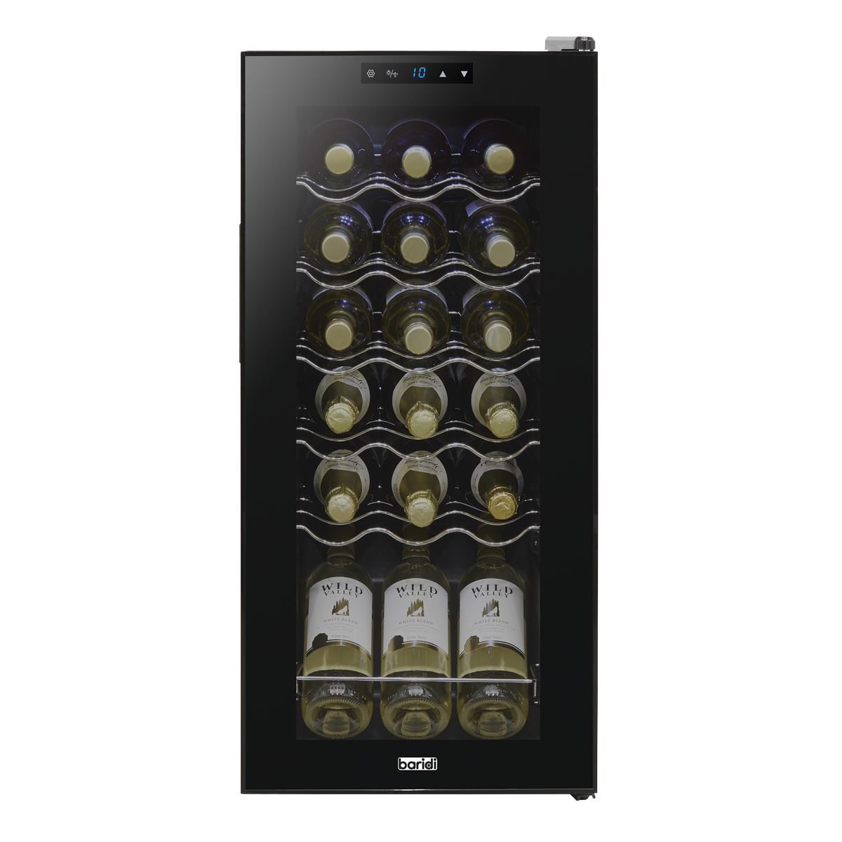 Baridi Wine Cooler Fridge, 18 Bottle, Black (DH6)