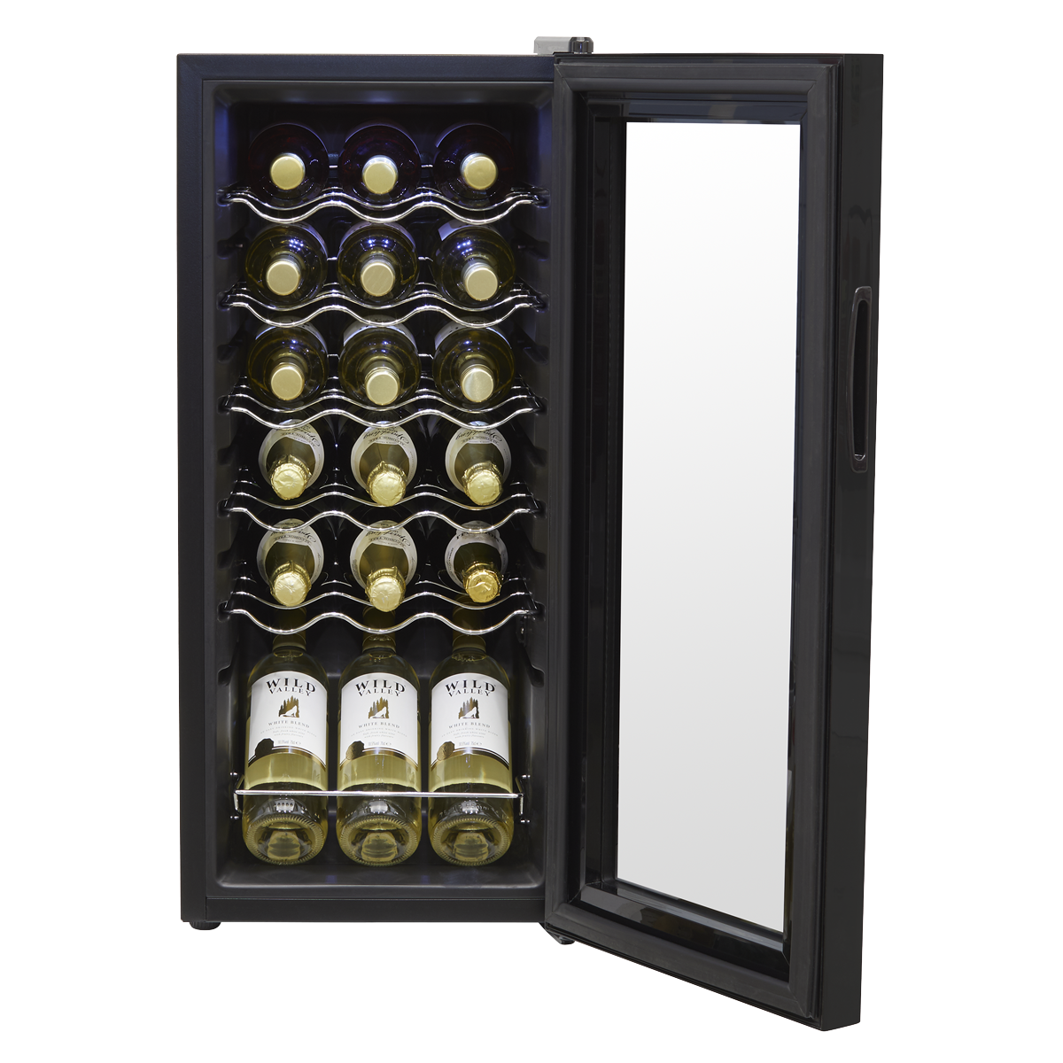 Baridi Wine Cooler Fridge, 18 Bottle, Black (DH6)