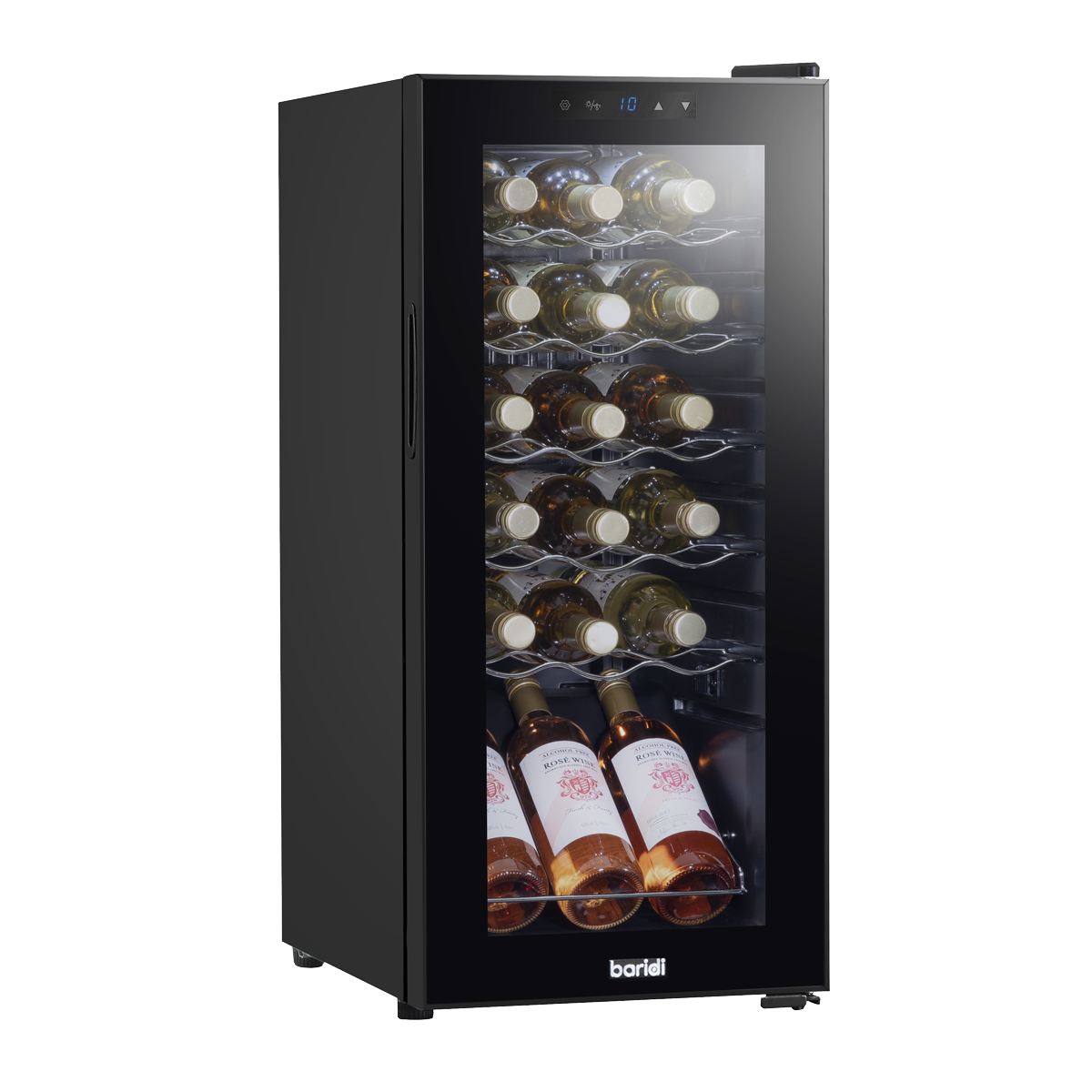 Baridi Wine Cooler Fridge, 18 Bottle, Black (DH6)