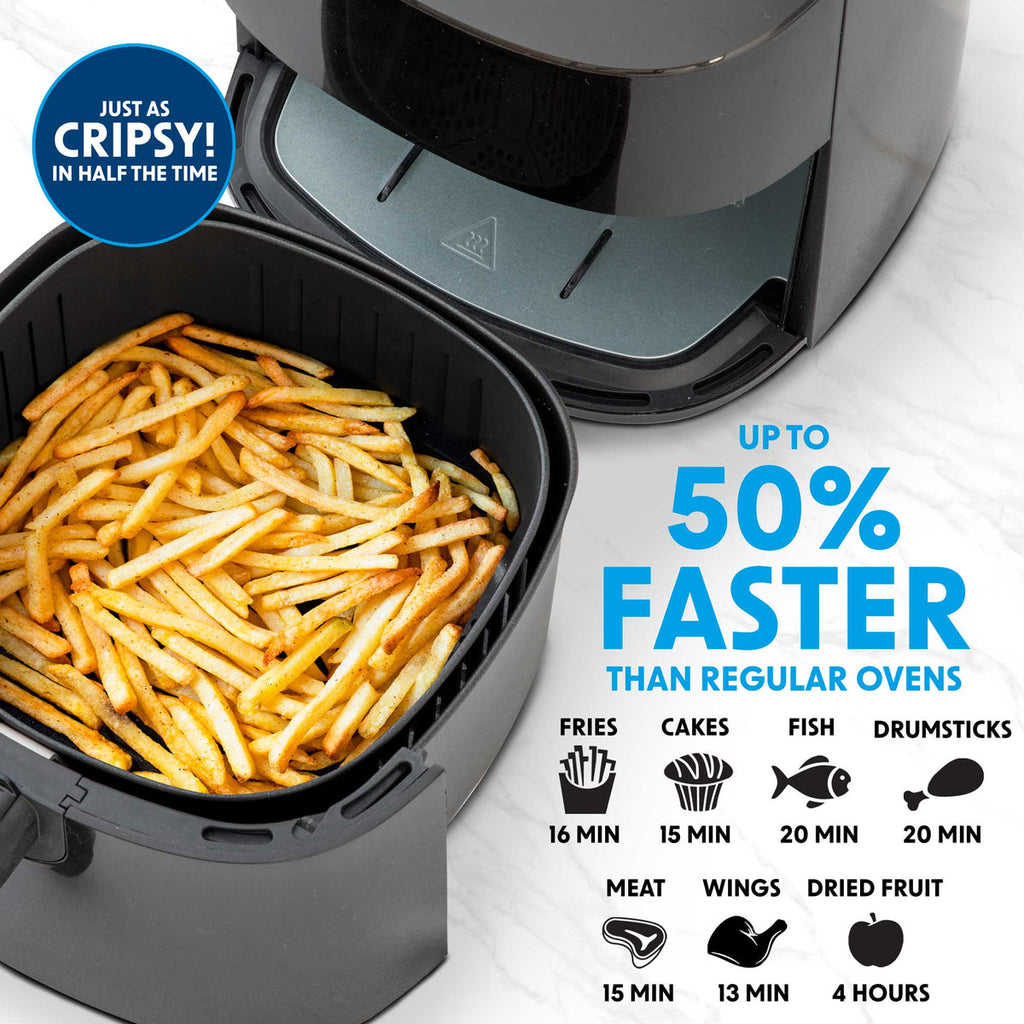Baridi Single Zone Air Fryer, 3.5L Capacity, 8 Preset Functions, Black (DH60) (Factory Refurbished A)