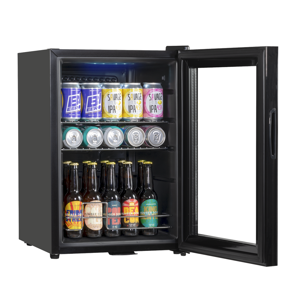 Baridi Beer & Drinks Fridge, 60L Capacity, Black (DH62)