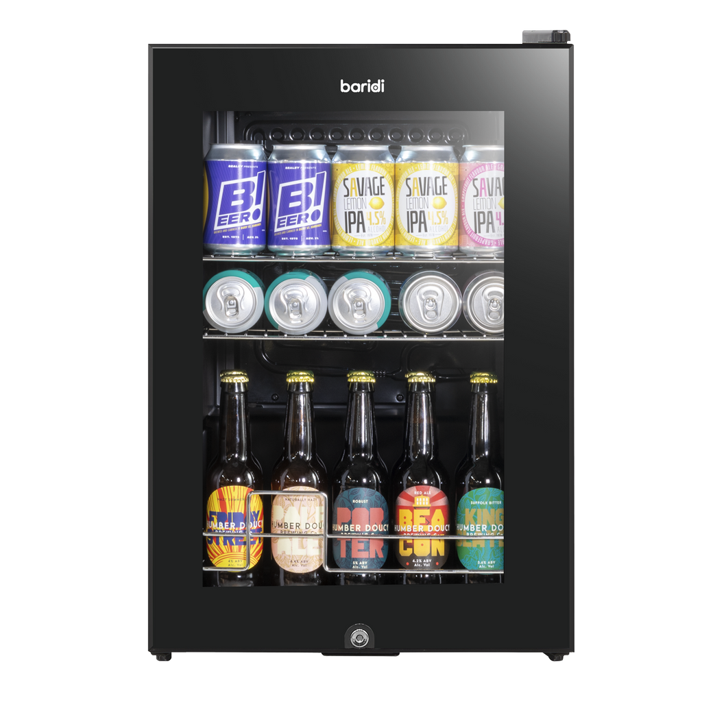 Baridi Beer & Drinks Fridge, 60L Capacity, Black (DH62)