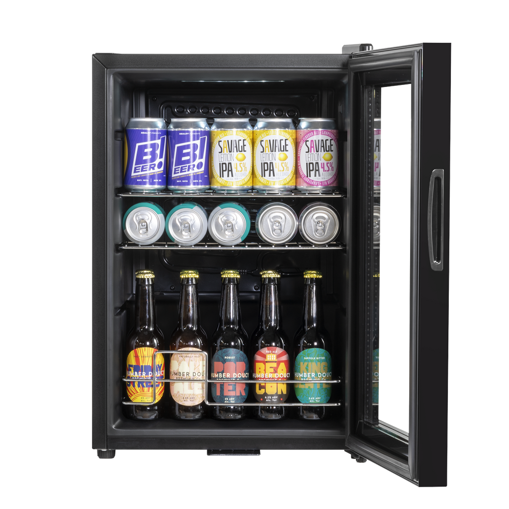 Baridi Beer & Drinks Fridge, 60L Capacity, Black (DH62)