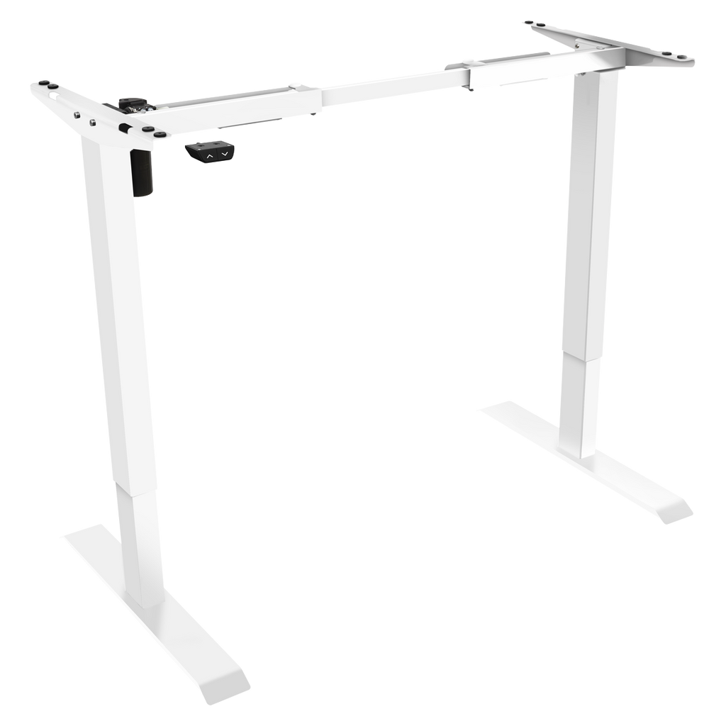 Dellonda Single Motor Adjustable Desk Frame with Controls, White (DH64)