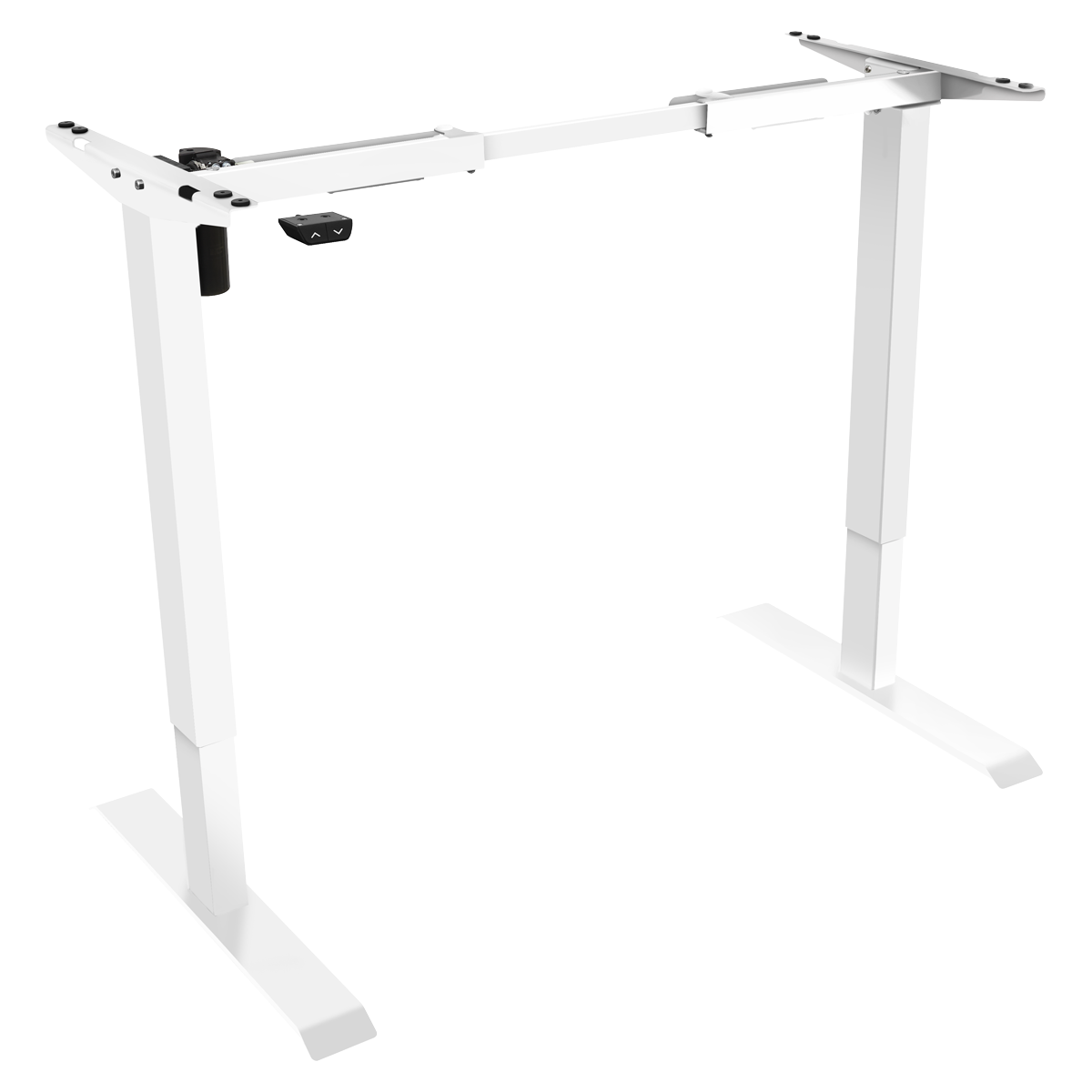 Dellonda Single Motor Adjustable Desk Frame with Controls, White (DH64)