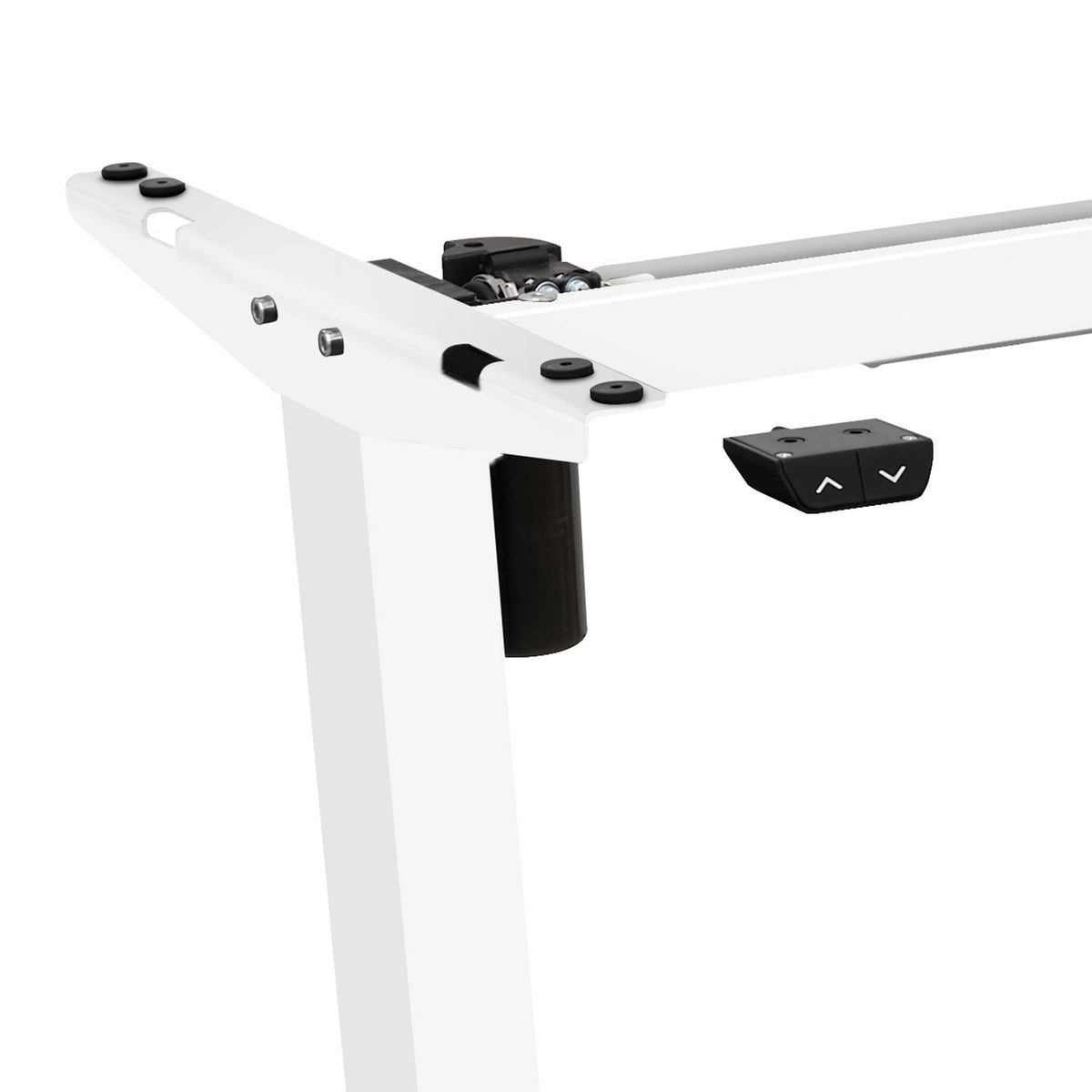 Dellonda Single Motor Adjustable Desk Frame with Controls, White (DH64)