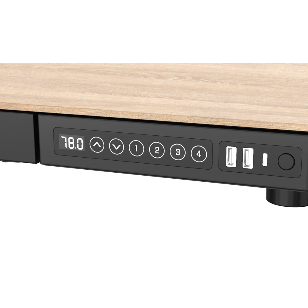 Dellonda Single Motor Adjustable Sit & Stand Desk, 120 x 60cm, Oak Desktop (DH65)