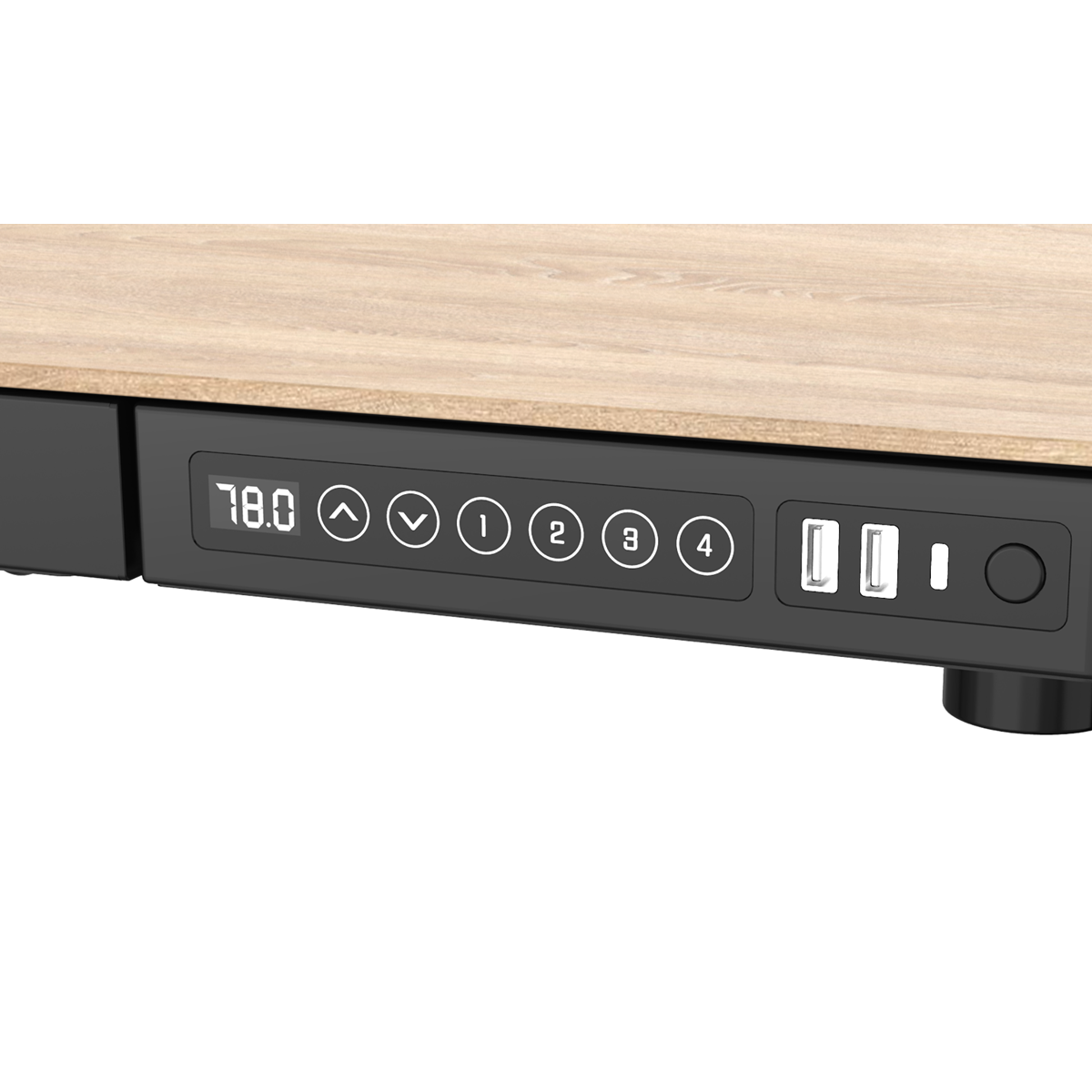 Dellonda Single Motor Adjustable Sit & Stand Desk, 120 x 60cm, Oak Desktop (DH65)