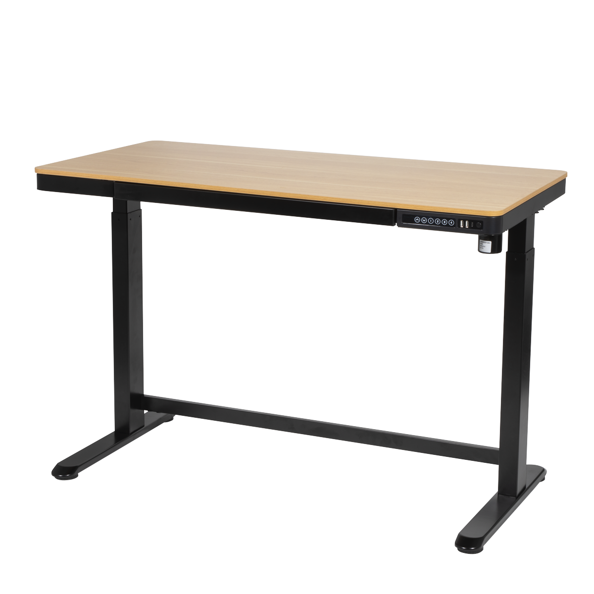 Dellonda Single Motor Adjustable Sit & Stand Desk, 120 x 60cm, Oak Desktop (DH65)