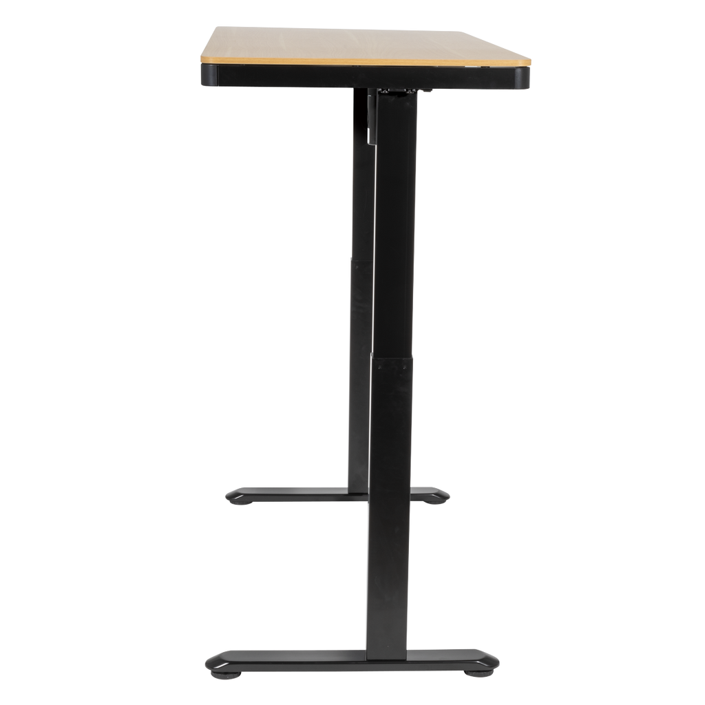 Dellonda Single Motor Adjustable Sit & Stand Desk, 120 x 60cm, Oak Desktop (DH65)