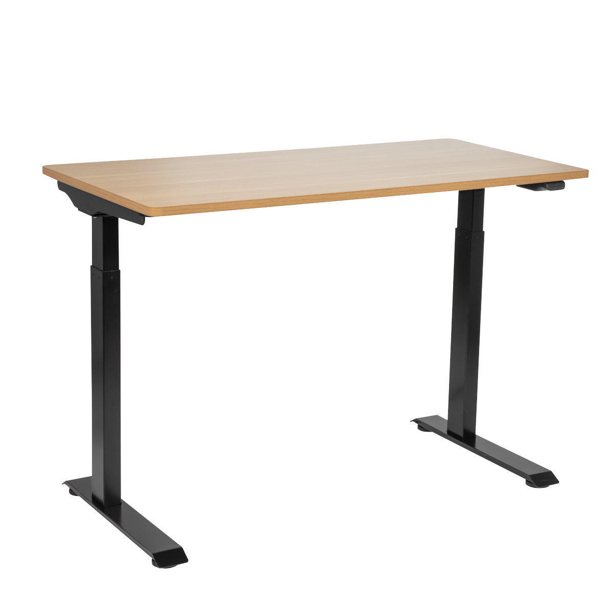 Dellonda Single Motor Height-Adjustable Desk, 120 x 60cm, Oak Desktop (DH66)