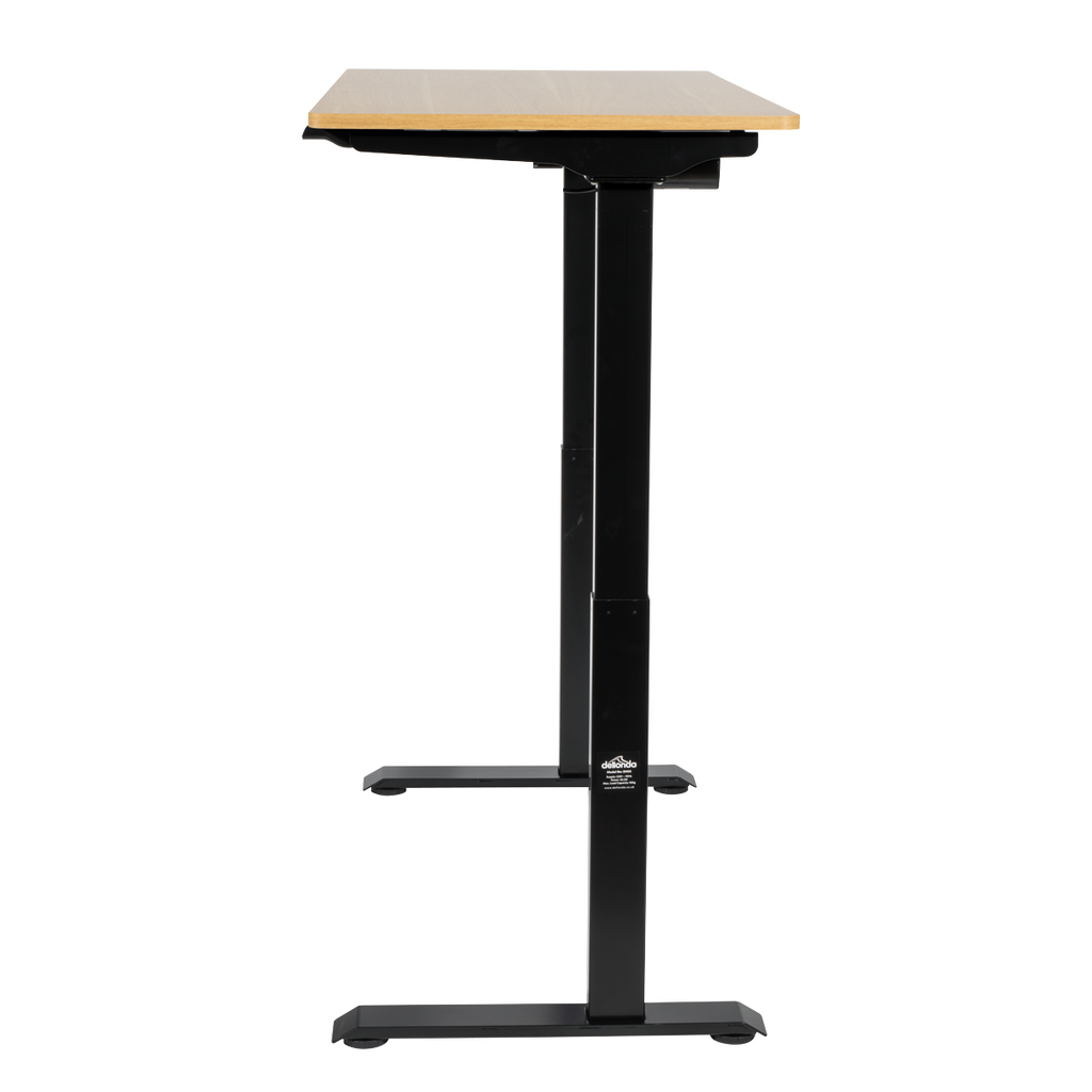 Dellonda Single Motor Height-Adjustable Desk, 120 x 60cm, Oak Desktop (DH66)