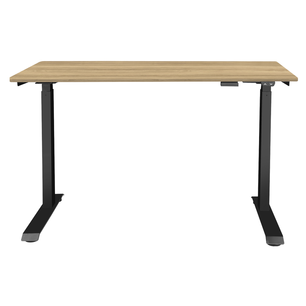 Dellonda Single Motor Height-Adjustable Desk, 120 x 60cm, Oak Desktop (DH66)