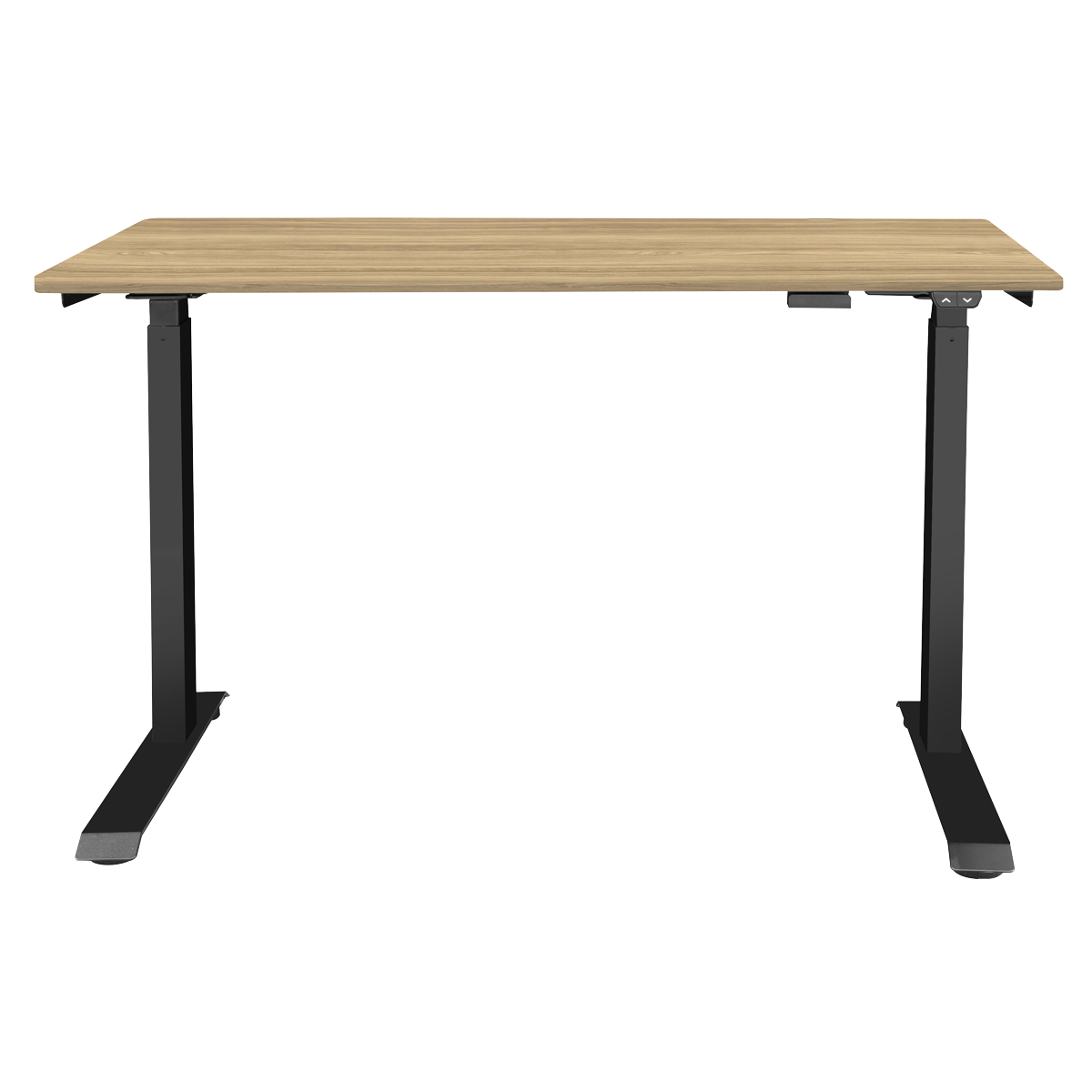 Dellonda Single Motor Height-Adjustable Desk, 120 x 60cm, Oak Desktop (DH66)