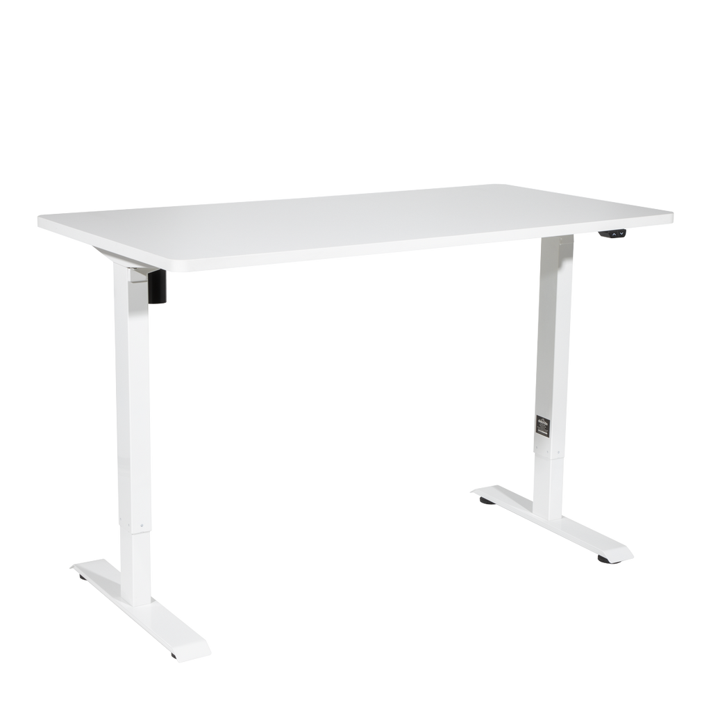 Dellonda Single Motor Height-Adjustable Desk, 140 x 70cm, White Desktop (DH67)