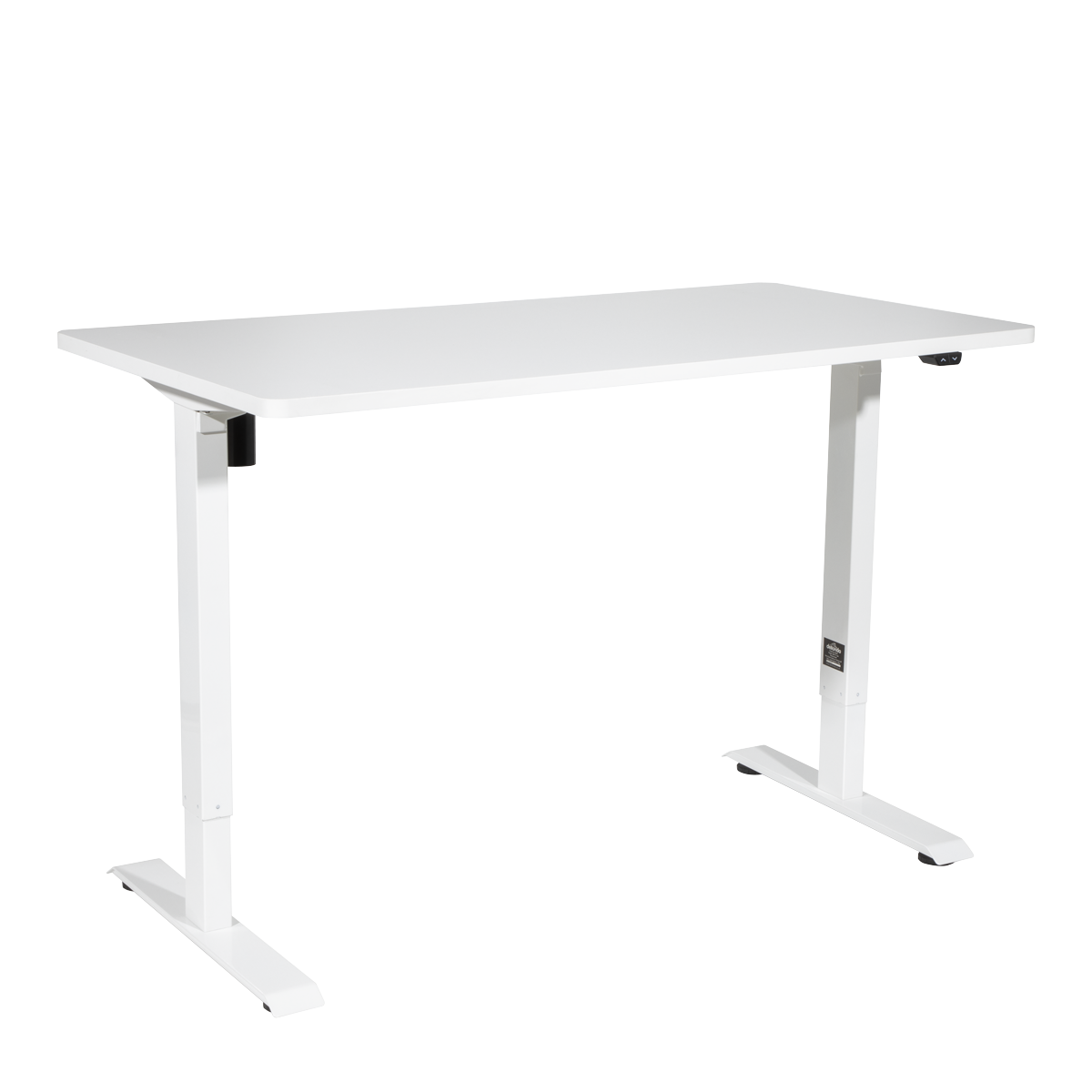 Dellonda Single Motor Height-Adjustable Desk, 140 x 70cm, White Desktop (DH67)