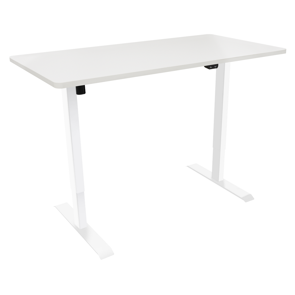 Dellonda Single Motor Height-Adjustable Desk, 140 x 70cm, White Desktop (DH67)
