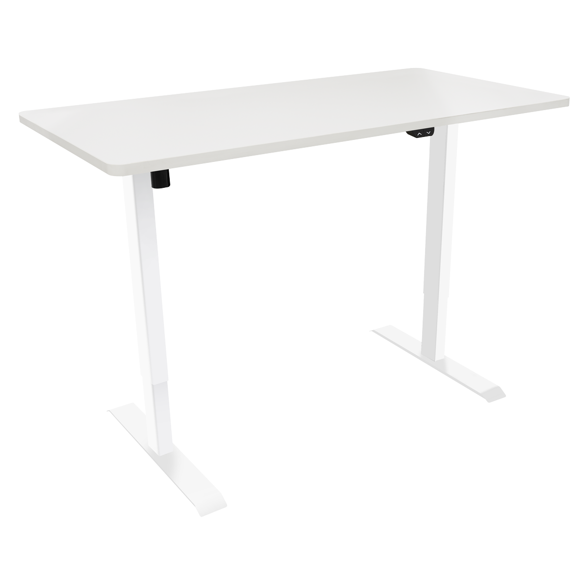Dellonda Single Motor Height-Adjustable Desk, 140 x 70cm, White Desktop (DH67)