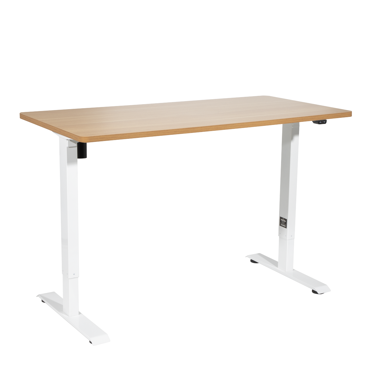 Dellonda Single Motor Height-Adjustable Desk, 140 x 70cm, Oak Desktop (DH68)
