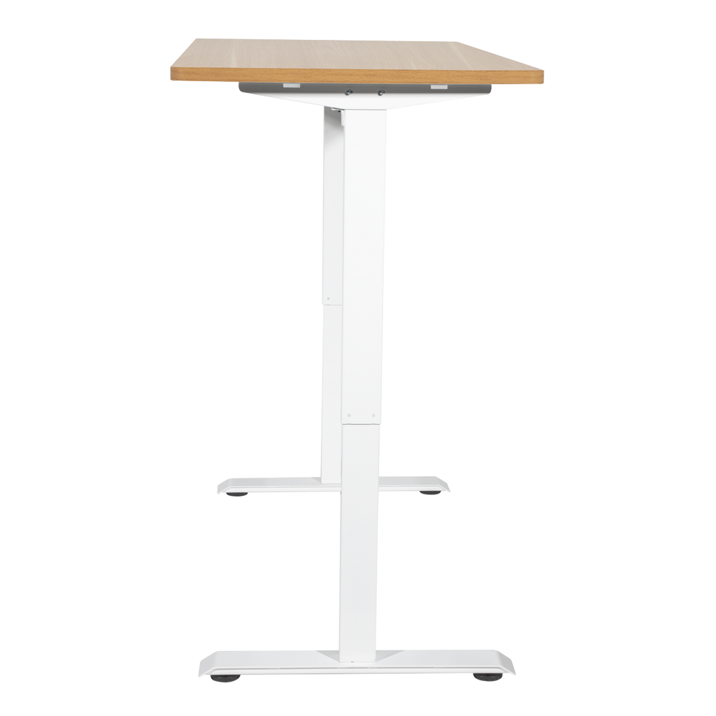 Dellonda Single Motor Height-Adjustable Desk, 140 x 70cm, Oak Desktop (DH68)