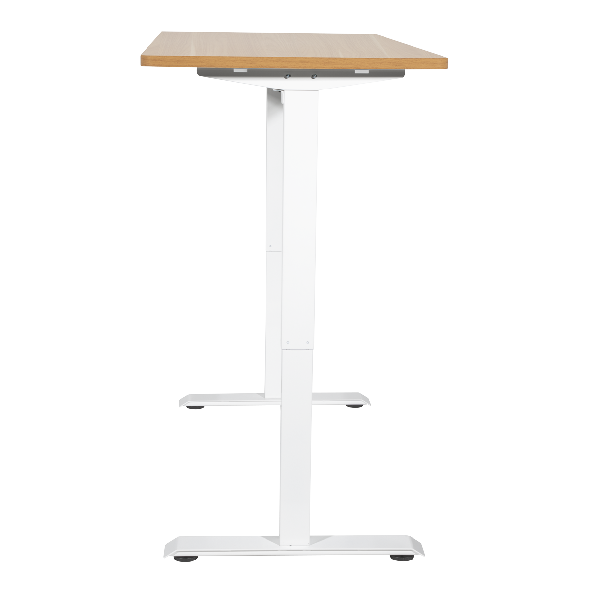 Dellonda Single Motor Height-Adjustable Desk, 140 x 70cm, Oak Desktop (DH68)
