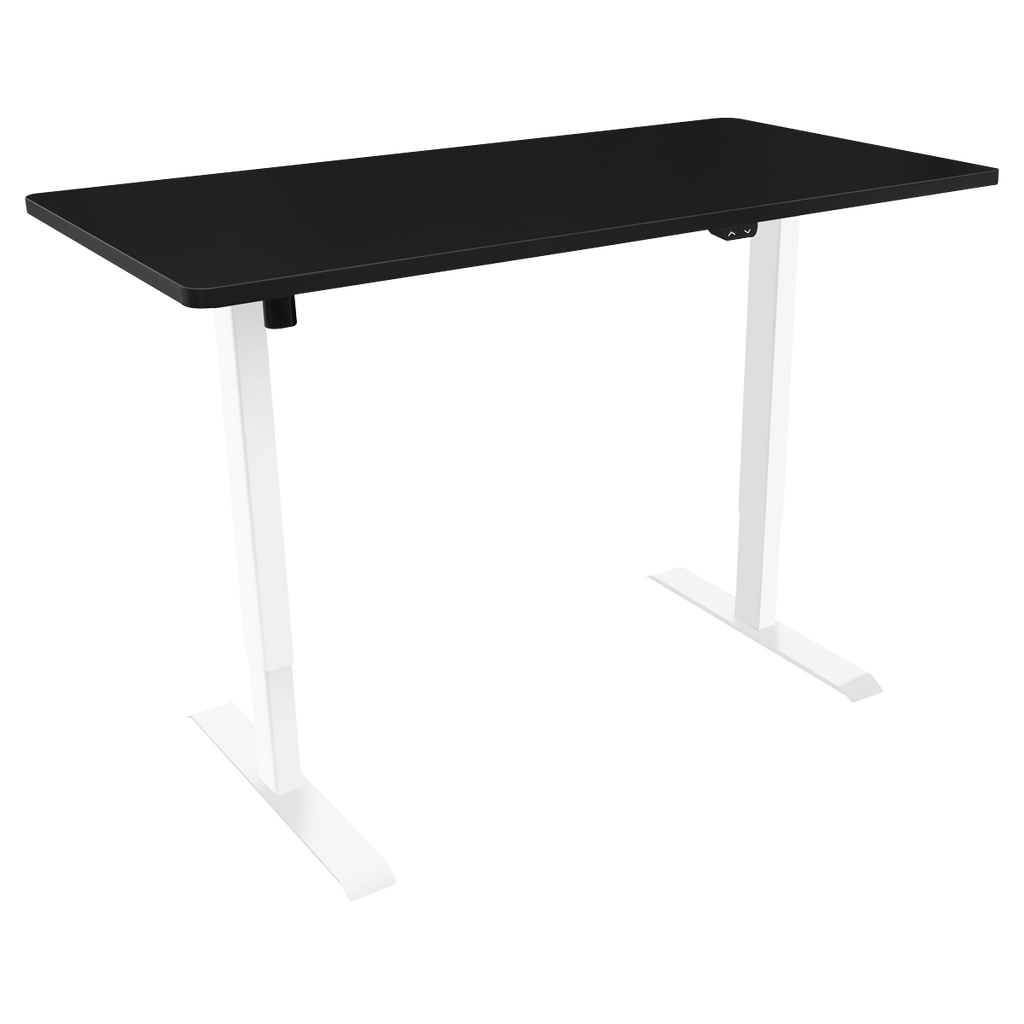 Dellonda Single Motor Height-Adjustable Desk, 140 x 70cm, Black Desktop (DH69)